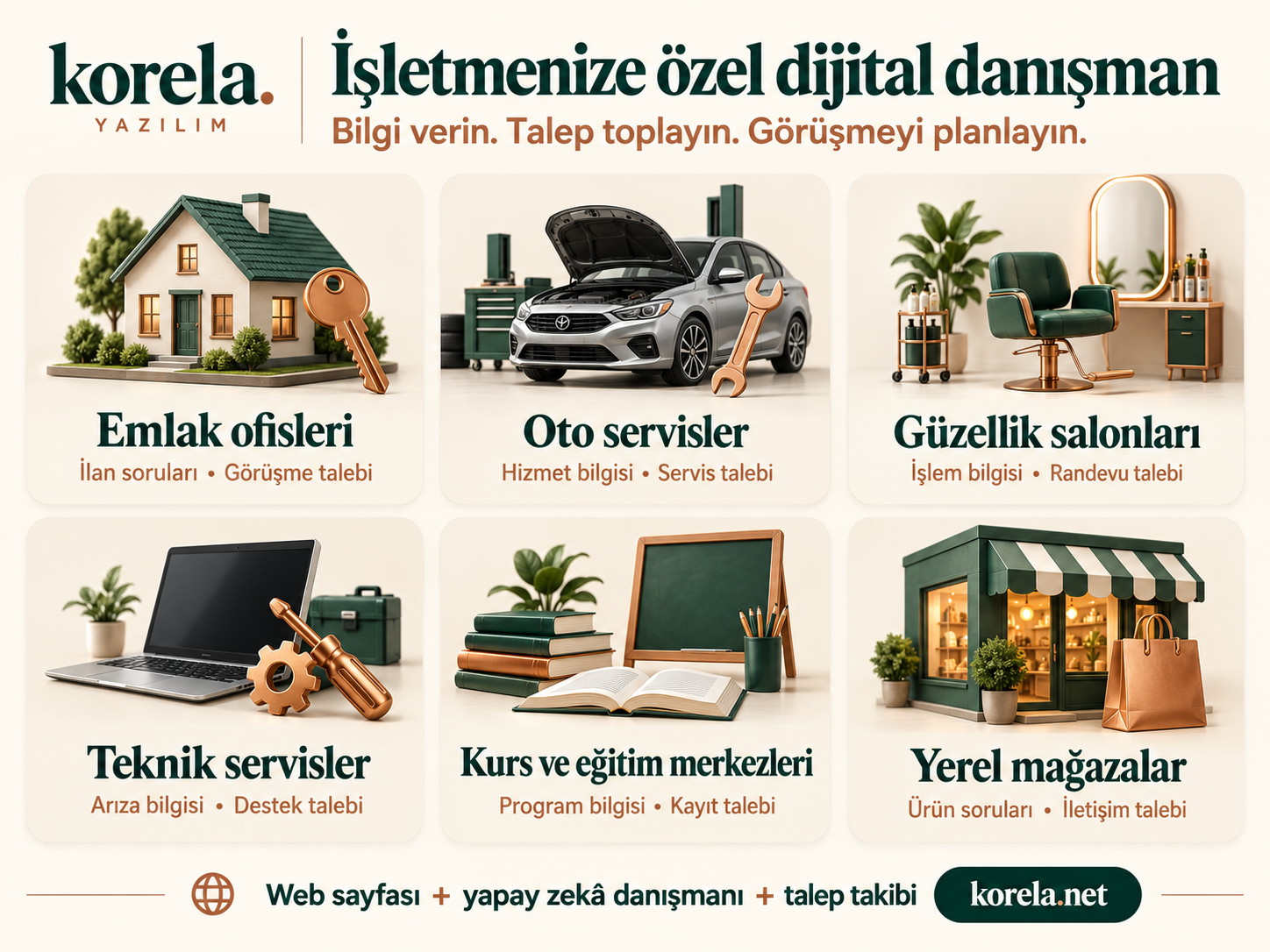 Sizin sektörünüze göre tasarlanır